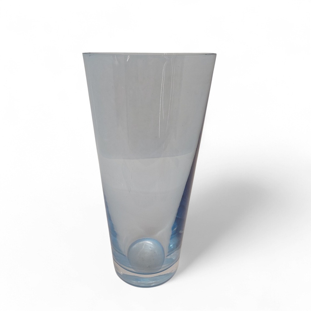 Translucent Blue Glass Vase 10" Tall Modernist Decor Flower Vase Home Decor